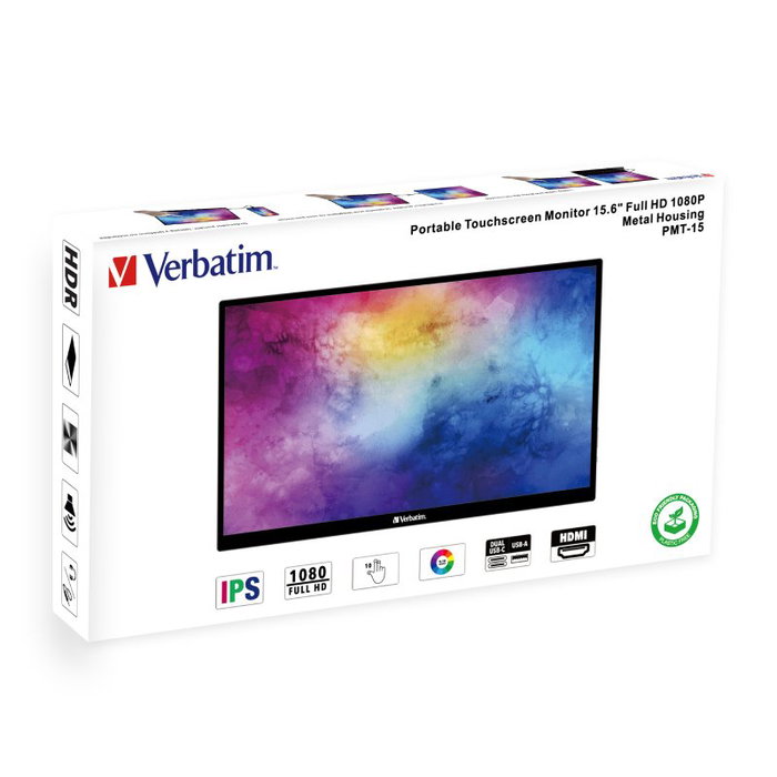Verbatim PMT-15 Monitor Portátil Táctil 15,6 Pulgadas Full HD IPS